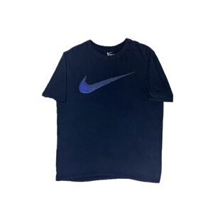 The Nike Tee blue big swoosh graphic athletic Short Sleeve t shirt men XL